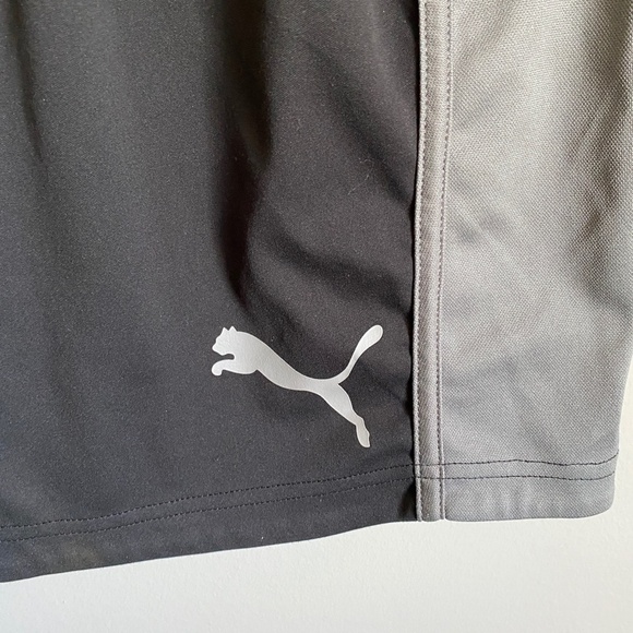 Puma Men's Black/Brown Athletic Gym Shorts Size Medium Bleached Look - Picture 4 of 11